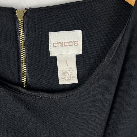 Chicos Angled Seam Wendi Dress Black Size Medium 8 - Picture 8 of 12